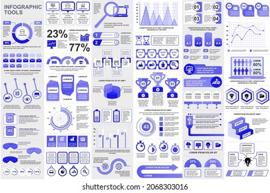 Bundle infographic elements data visualization vector design template. Mega set. Can be used for steps, business processes, workflow, diagram, flowchart concept, timeline, icons, info graphics.