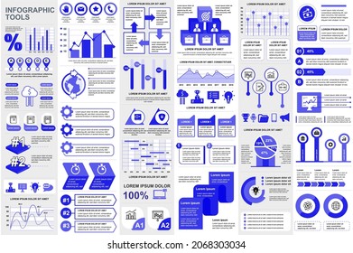 Combinar la plantilla de diseño de vectores de visualización de datos de elementos infográficos. Mega set. Se puede utilizar para pasos, procesos de negocio, flujo de trabajo, diagrama, concepto de diagrama de flujo, escala de tiempo, iconos, gráficos de información.