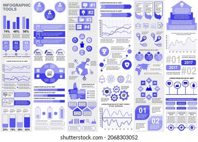 Bundle infographic elements data visualization vector design template. Mega set. Can be used for steps, business processes, workflow, diagram, flowchart concept, timeline, icons, info graphics.