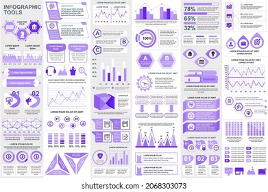Bundle infographic elements data visualization vector design template. Mega set. Can be used for steps, business processes, workflow, diagram, flowchart concept, timeline, icons, info graphics.