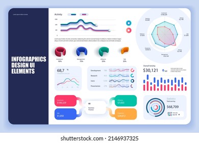 Bundle infographic elements data visualization vector design template. Can be used for steps, business processes, workflow, diagram, flowchart, timeline, KPI dashboard, info graphics.