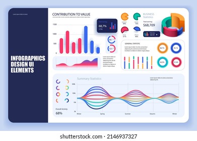 Bundle infographic elements data visualization vector design template. Can be used for steps, business processes, workflow, diagram, flowchart, timeline, KPI dashboard, info graphics.