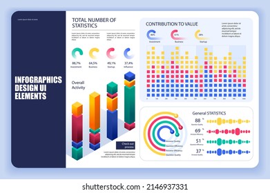 Bundle infographic elements data visualization vector design template. Can be used for steps, business processes, workflow, diagram, flowchart, timeline, KPI dashboard, info graphics.