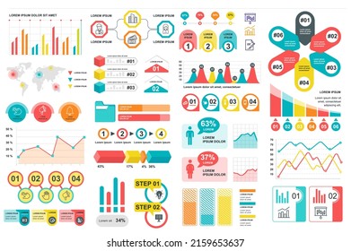 Bundle infographic elements data visualization vector design template. Can be used for steps, business processes, workflow, diagram, flowchart concept, timeline, marketing icons, info graphics.