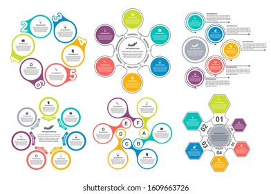 Bundle infographic elements in flat style for business presentations and brochures.