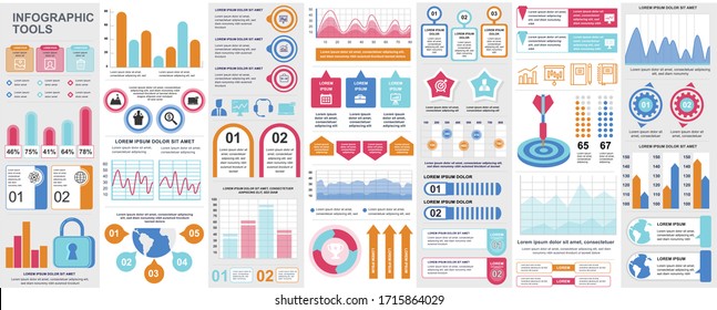 Bundle infographic UI, UX, KIT elements with charts, diagrams, workflow, flowchart, timeline, online statistics, marketing icons elements design template. Vector info graphics and infographics set.