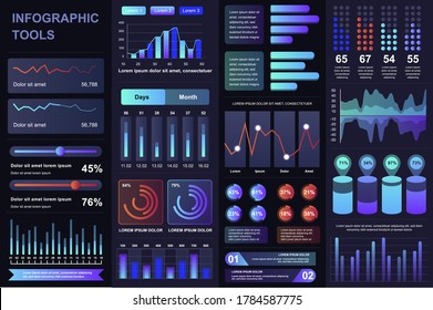 Bundle infographic UI, UX, KIT elements. Different charts, diagrams, workflow, flowchart, timeline, schemes, marketing icons, graphs and bars design template. Vector info graphic and infographics set.