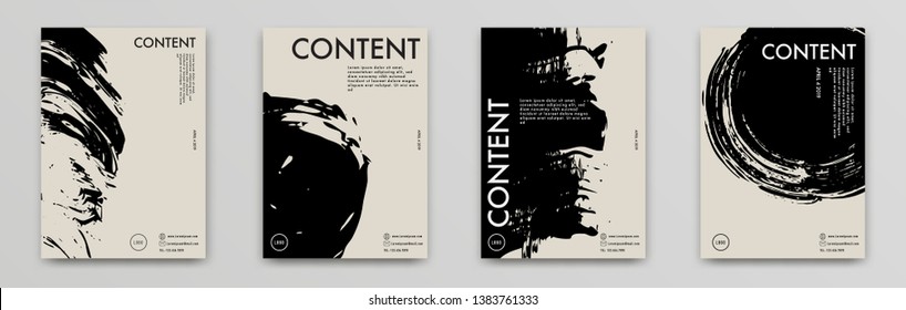 Bundle of ink style poster design. Also they can use in term of banner, flyer, folder, poster, cover, book, magazine. Texture and template design - Vector