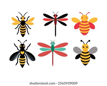 Bundle of insect vector illustration