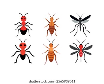 Bundle of insect vector illustration