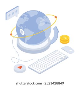 Paquete de dispositivos de Internet Iconos isométricos

