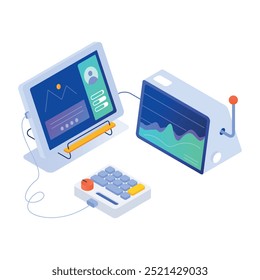 Bundle of Internet Devices Isometric Icons

