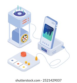 Bundle of Internet Devices Isometric Icons

