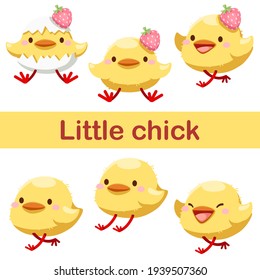 Conjunto de afiches aislados lindos y lindos de la chica de fondo blanco Colección, personajes de dibujos animados emoji en el concepto de niños, ilustración plana de un vector colorido