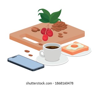 bundle of items for drinking coffee vector illustration design