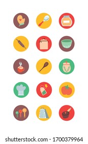 bundle of kitchen and cook icons vector illustration design