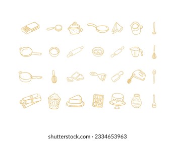 bundle of kitchen utensils and tools icons vector illustration design