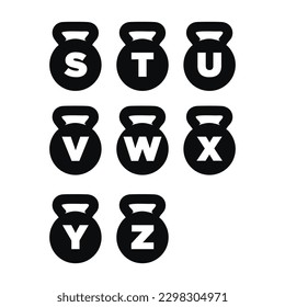 
Letra de paquete Gym S hasta Z icono de vector plantilla.eps