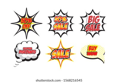 bundle lettering offer style pop art vector illustration design
