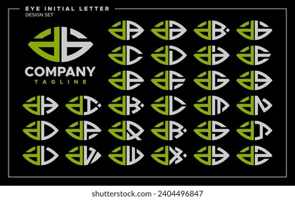 Bundle of line abstract eye or leaf lowercase letter D DB logo design