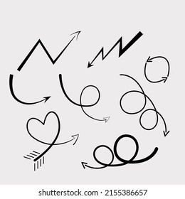 Bundle Of Line Art Arrow Vector Template