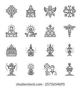 Bundle of Linear Orthodox Religion Icons 

