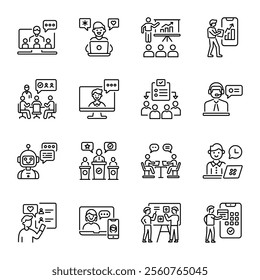 Bundle of Linear Style Conversation Icons 