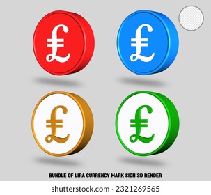 BUNDLE OF LIRA CURRENCY MARK SIGN 3D RENDER