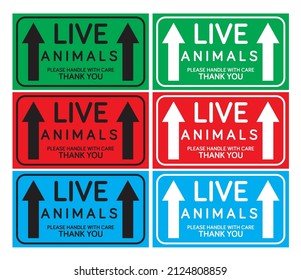 Bundle Live animal singe come with 3 color red green blue can be use for label animal delivery or parcel wallpaper sticker easy to use print and atach vector eps.