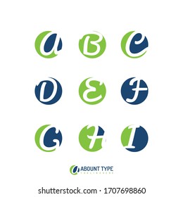 Diseño del logo del paquete. Letra a,b,c,d,e,f,g,h,i logo. Un icono con el nombre de la empresa o marca es el logotipo de la marca.