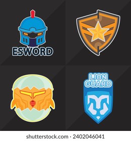 Bundle logo team sports and esports. Emblem sport, tiger, lion, guard, chicks, chicken, shield, star, spartan, egg, gaming, helmet