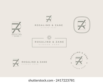 Bundle of Logo Template Initial letter RZ for Beauty Cosmetic Business