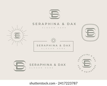 Bundle of Logo Template Initial letter SD for Beauty Cosmetic Business