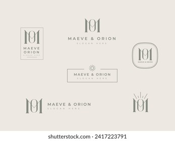Bundle of Logo Template Initial letter MO for Beauty Cosmetic Business