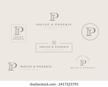 Bundle of Logo Template Initial letter IP for Beauty Cosmetic Business