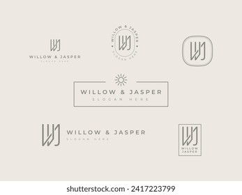 Bundle of Logo Template Initial letter WJ for Beauty Cosmetic Business