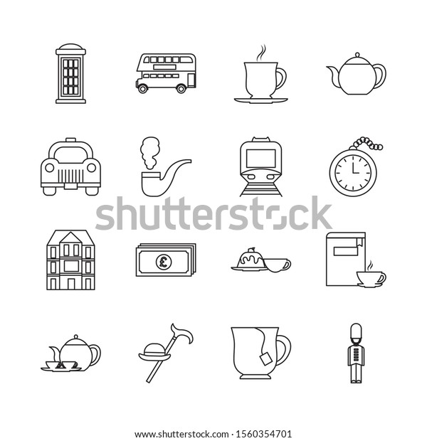 bundle of london country set icons vector\
illustration design