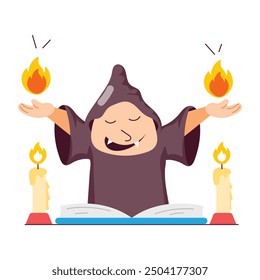 Bundle of Magic Elements Flat Style Stickers 

