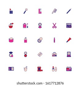 bundle of make up accessories icons vector illustration design