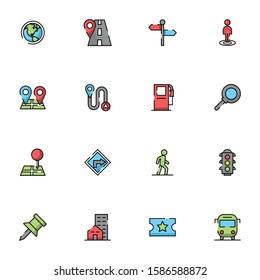 bundle of maps and navigation icons vector illustration design
