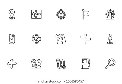 bundle of maps and navigation icons vector illustration design