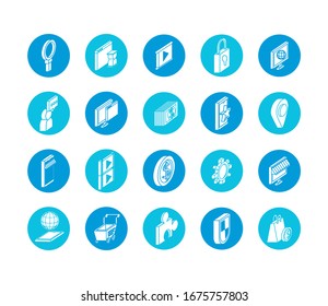 bundle of marketing set icons vector illustration design