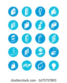 bundle of marketing set icons vector illustration design