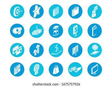 bundle of marketing set icons vector illustration design
