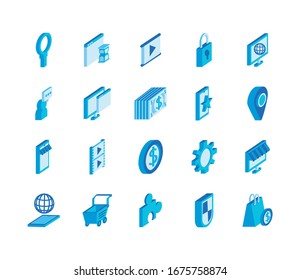 bundle of marketing set icons vector illustration design