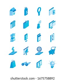 conjunto de iconos de conjunto de marketing diseño de ilustración vectorial