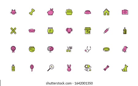 bundle of mascots and accessories vector illustration design