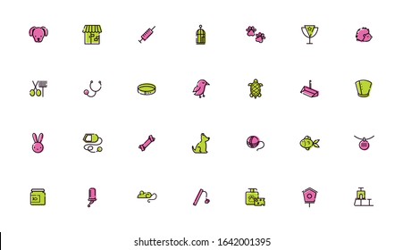 bundle of mascots and accessories vector illustration design