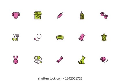 bundle of mascots and accessories vector illustration design