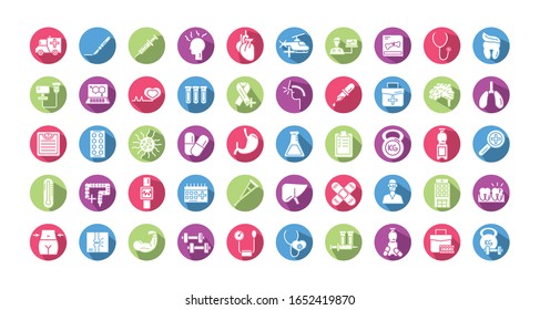 bundle of medical block style set icons vector illustration design